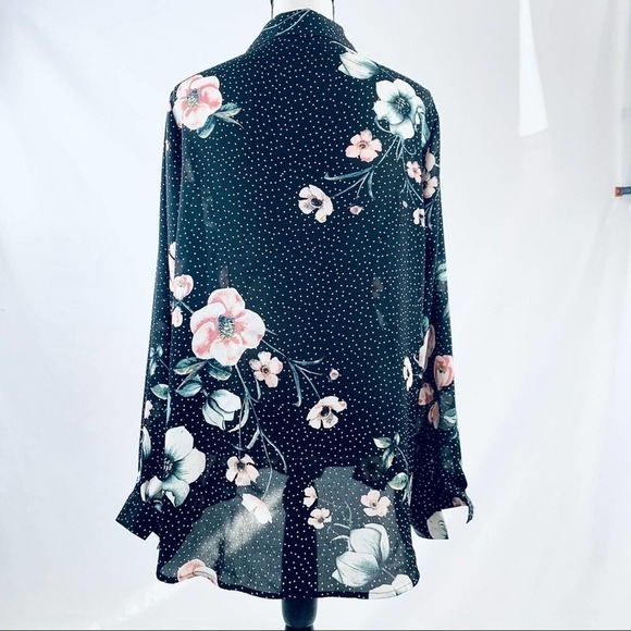 SPENSE Long Sleeve Sheer Floral Blouse Large - Picture 10 of 15